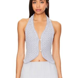 Light Gray Knit Halter Top